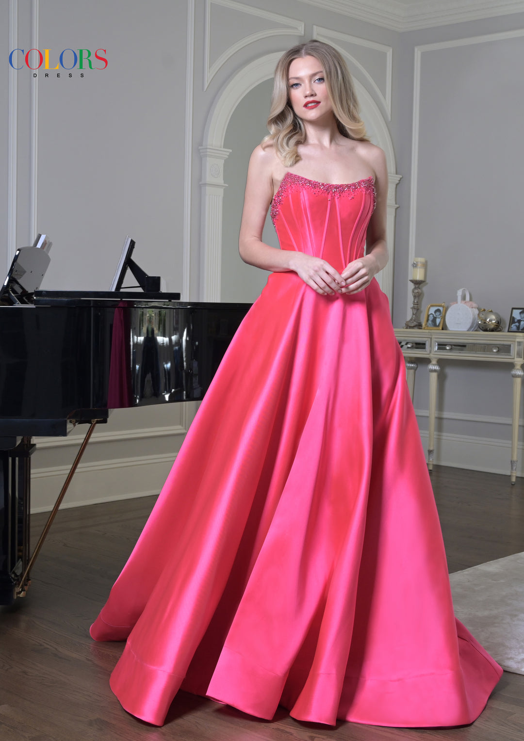 Colors Dress 3478 Scoop Neck A-Line Prom Dress