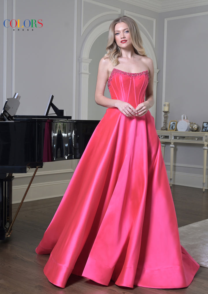 Colors Dress 3478 Scoop Neck A-Line Prom Dress