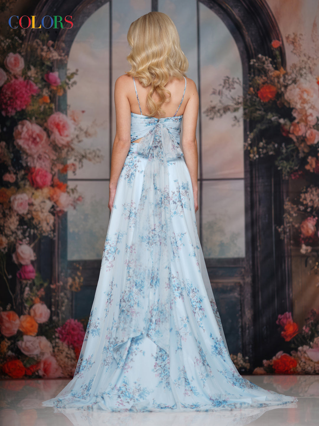 COLORS 3813 Long Prom Dress With Thigh-High Slit