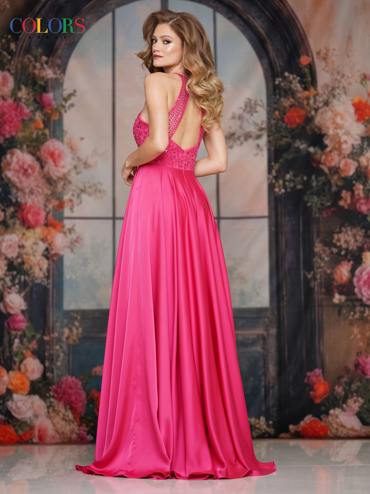 COLORS 3822 Long Prom Dress With Sweetheart Neckline