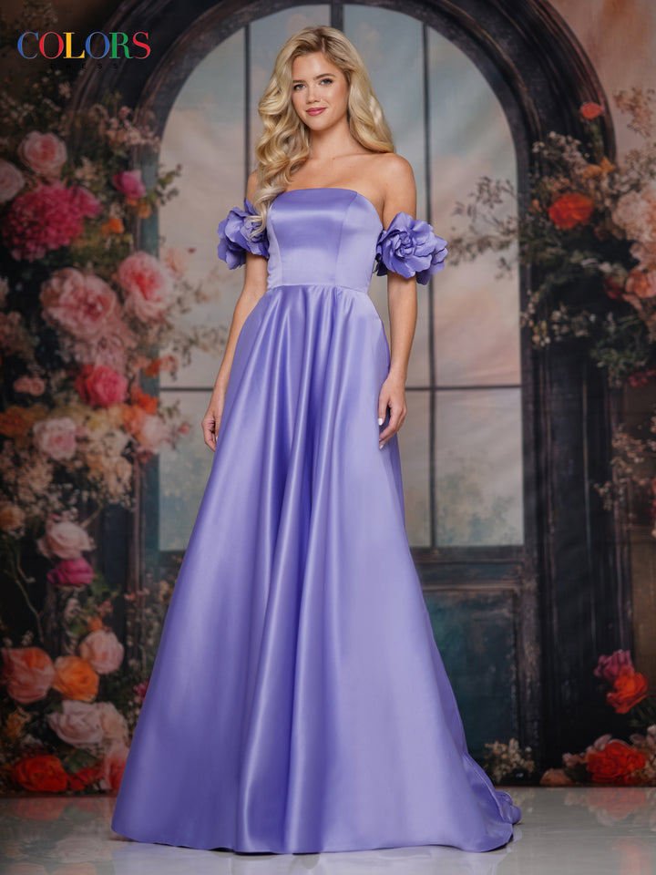 Colors Dress 3744 Straight Neckline Evening Gown