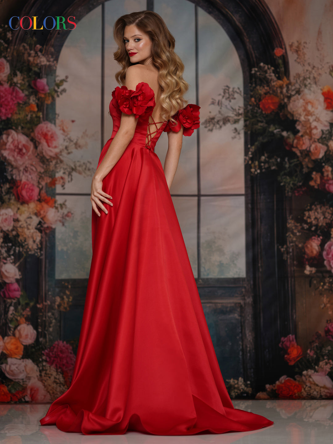 Colors Dress 3744 Straight Neckline Evening Gown