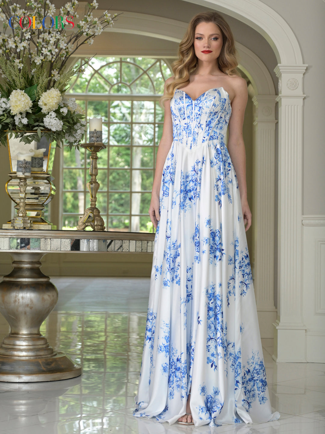 Colors Dress 3857 Strapless Sweetheart Neckline Evening Gown