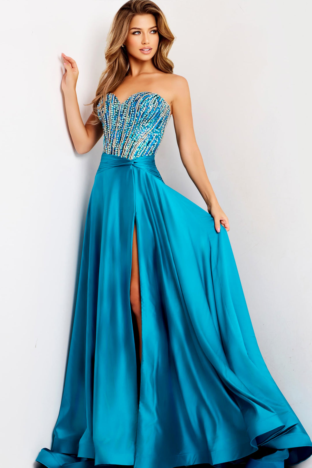 Jovani 43729 Strapless A-Line Silhouette Evening Gown