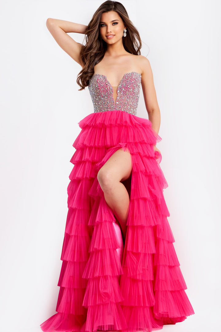 Jovani 44360 Plunging Sweetheart Neckline Evening Gown