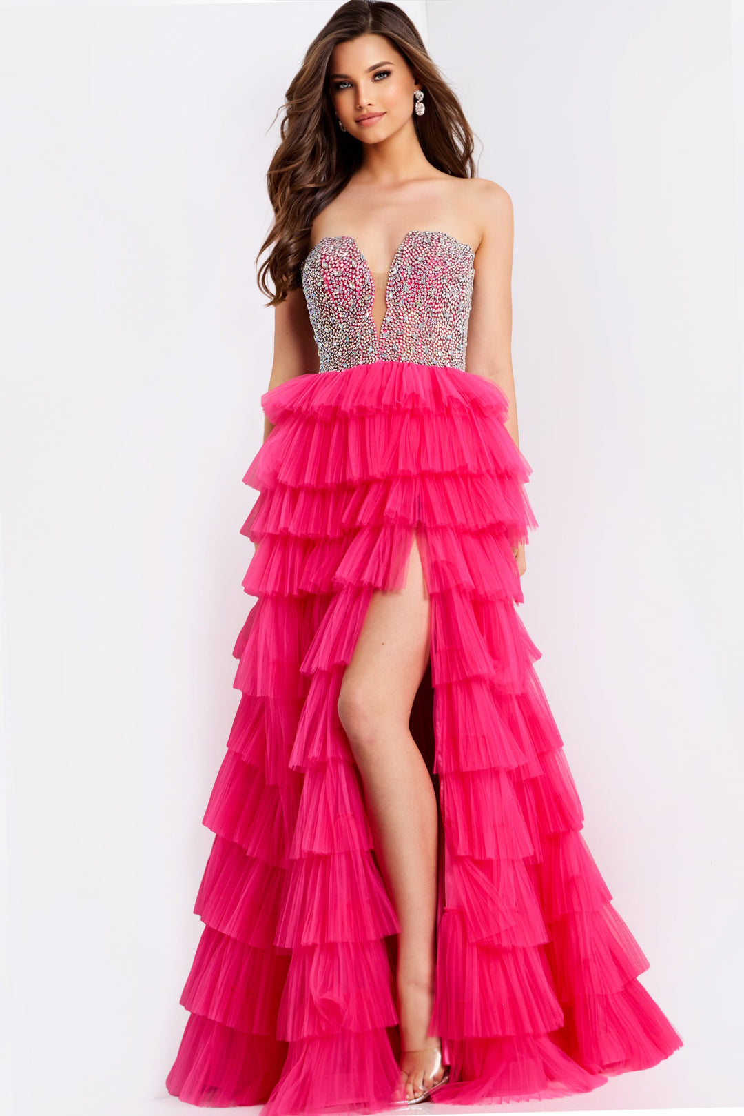 Jovani 44360 Plunging Sweetheart Neckline Evening Gown
