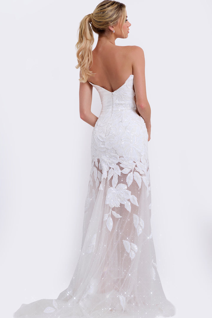 Jovani 44437 Floral Embroidery Sheath Silhouette Evening Gown
