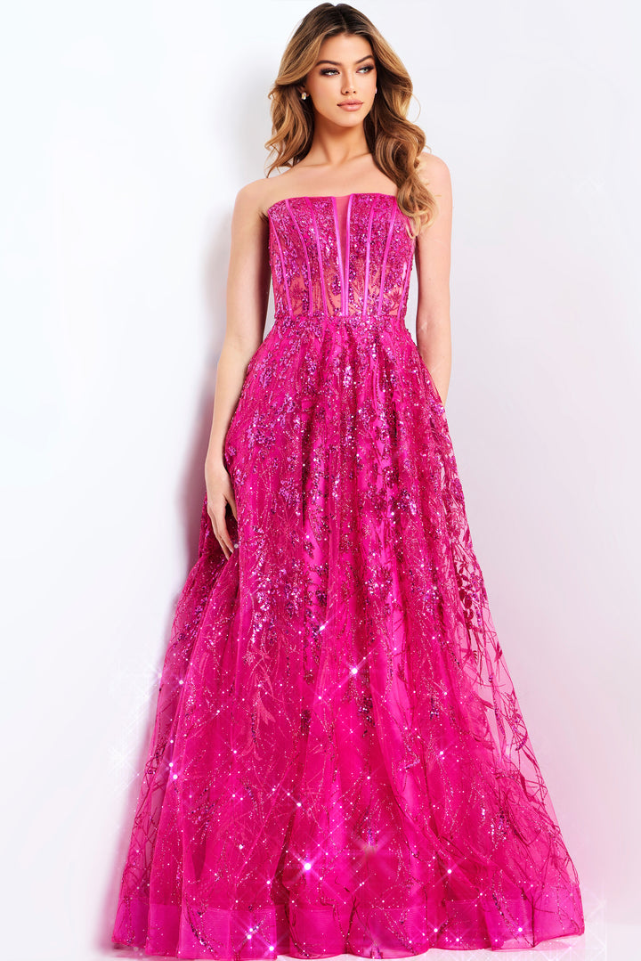 Jovani 45913 Bow Back Detail Evening Gown