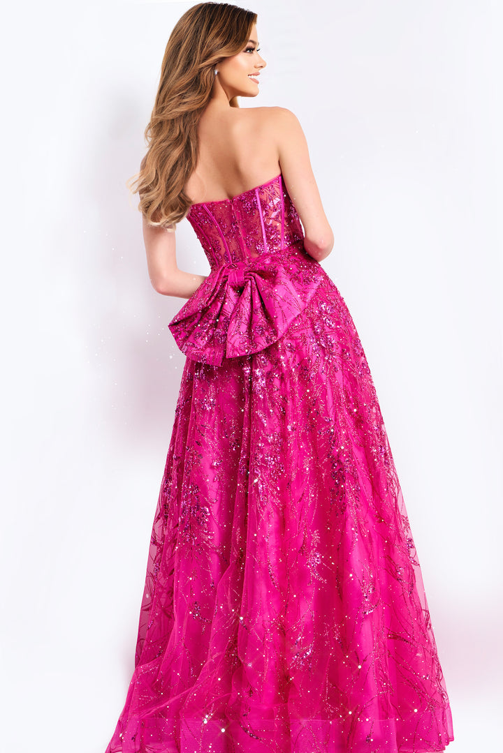 Jovani 45913 Bow Back Detail Evening Gown