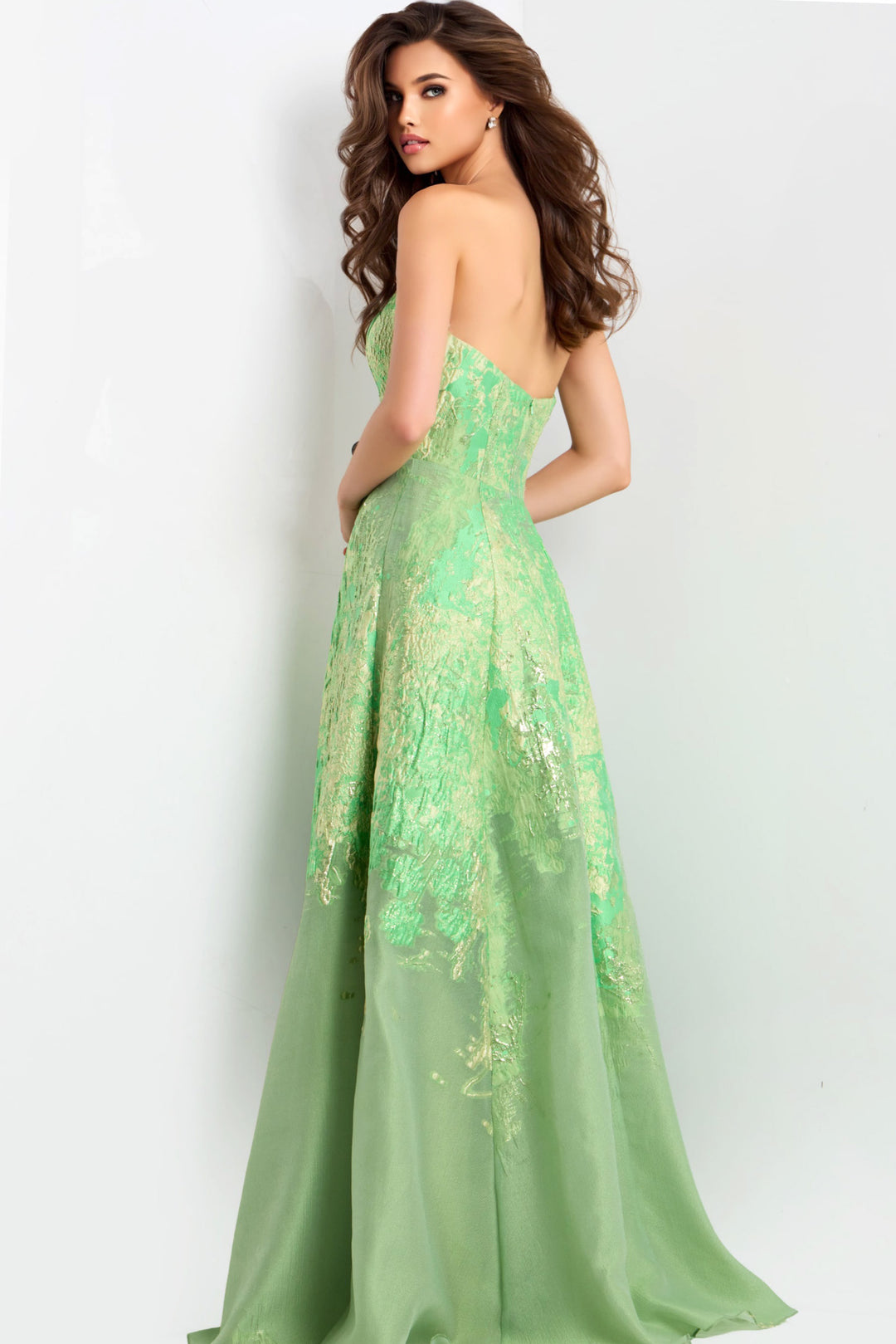 Jovani 46260 A-Line Metallic Strapless Neckline Prom Dress