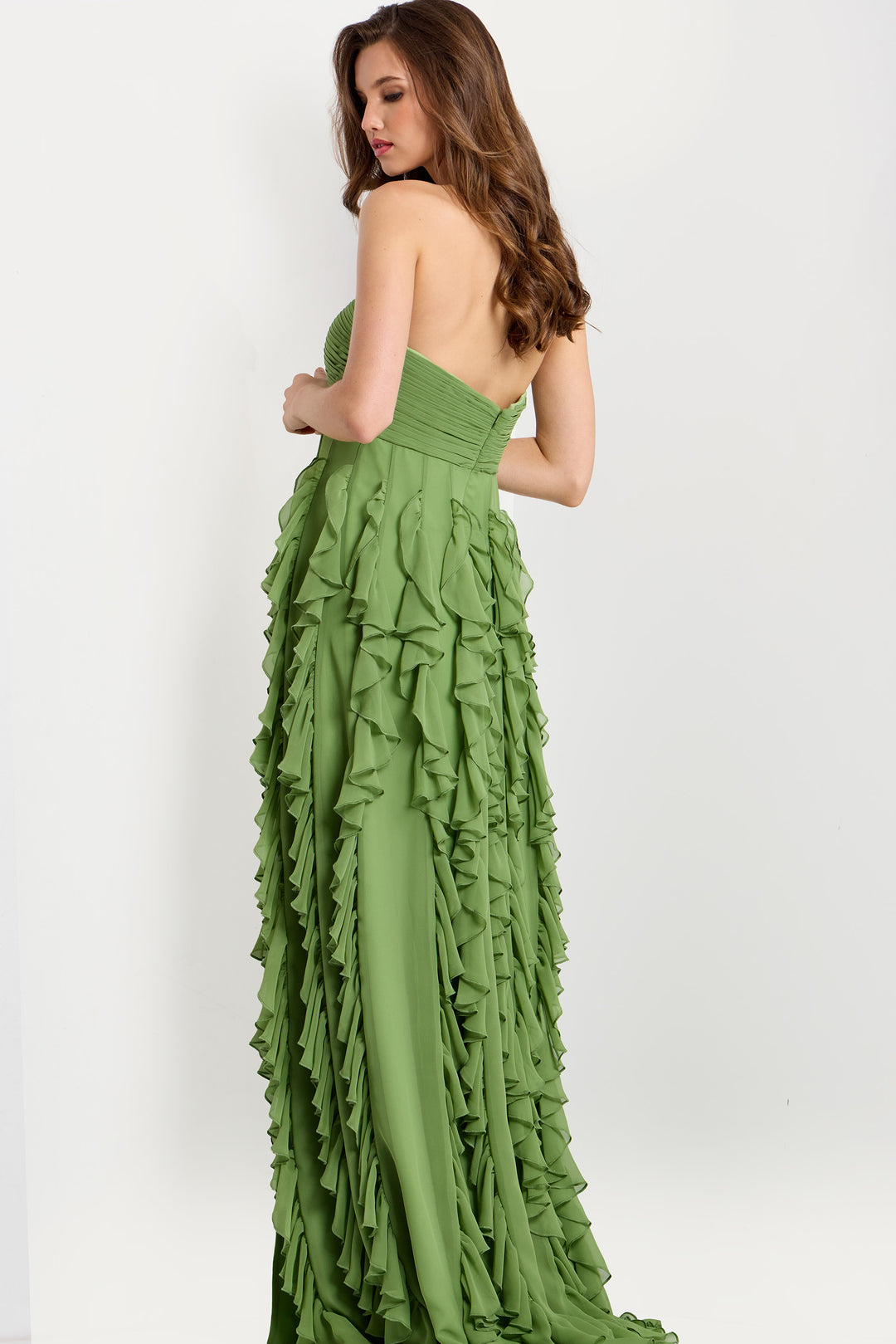 Jovani 46379 A-Line With Cascading Ruffles Prom Dress