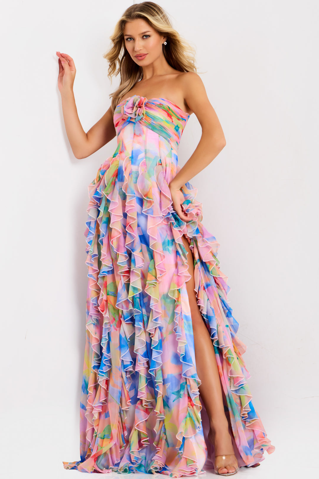 Jovani 46381 Strapless A-Line Silhouette Evening Gown