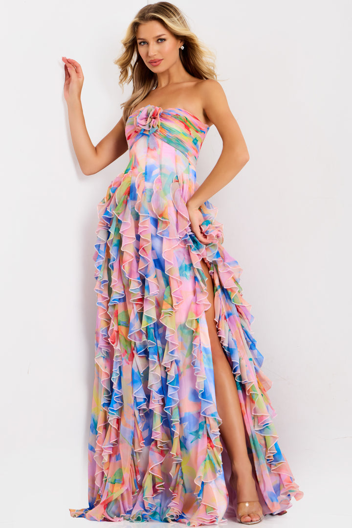 Jovani 46381 Strapless A-Line Silhouette Evening Gown