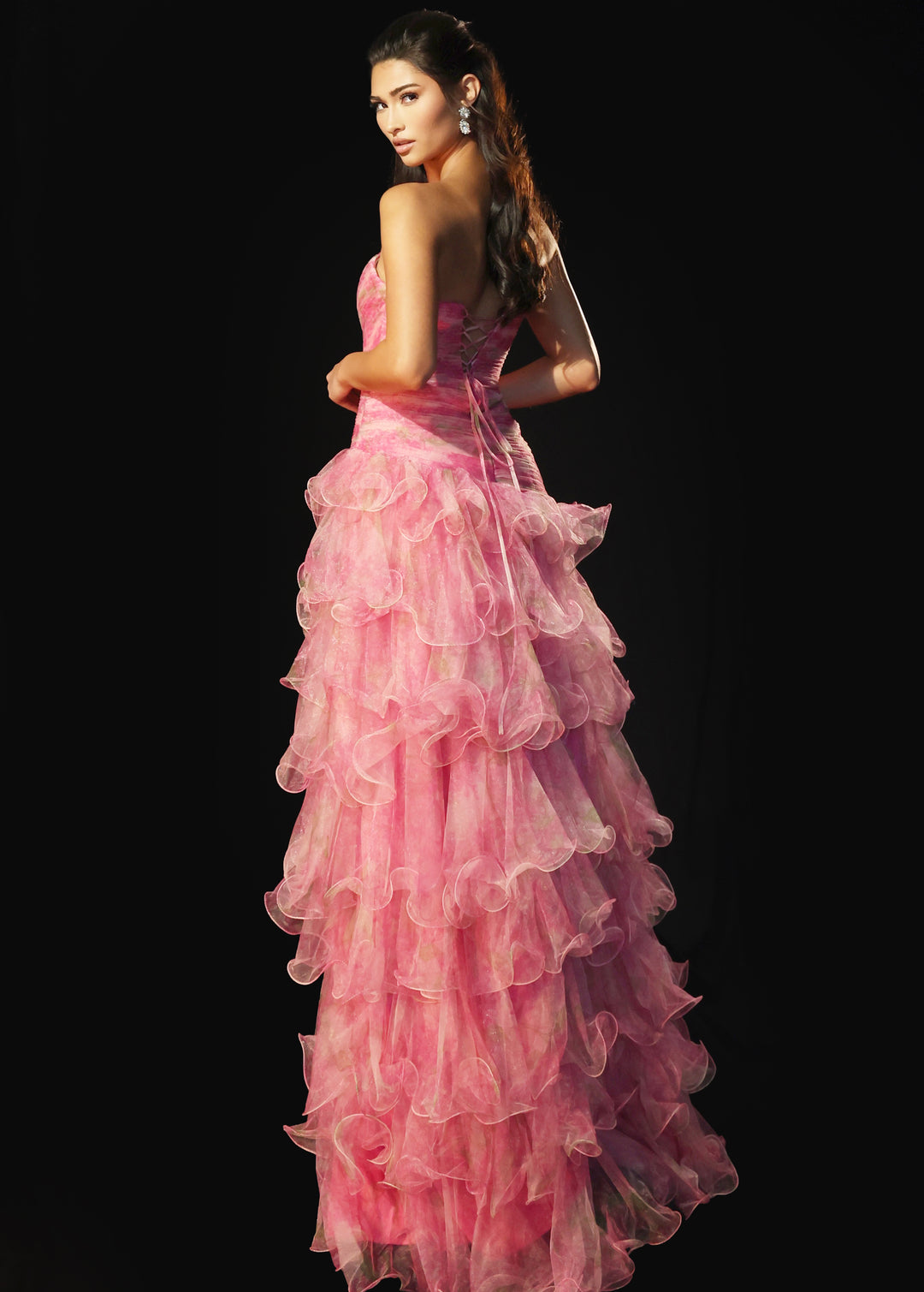 Jovani 46408 Ruffle Organza Skirt Evening Gown
