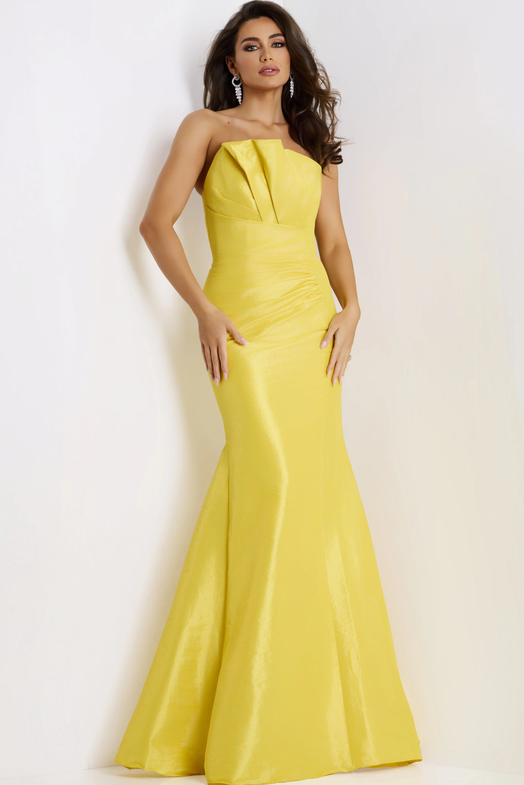 Jovani 46673 Pleated Bodice Trumpet Silhouette Evening Gown