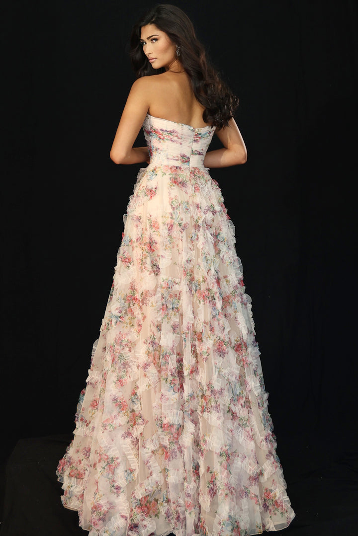 Jovani 46783 Layered Ruffle Silhouette Evening Gown