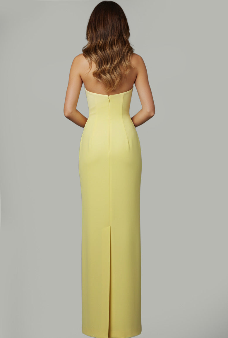 Jovani 46884 Floral Applique Column Silhouette Evening Gown