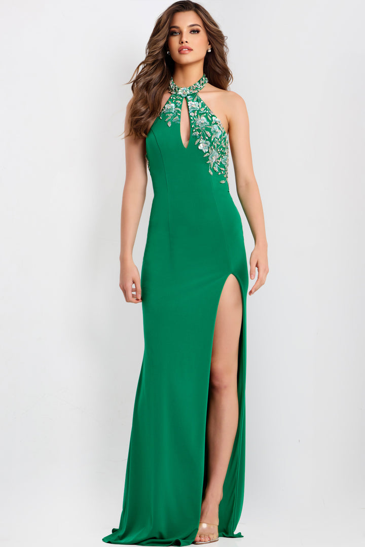 Jovani 47143 Halter Neckline Sheath Prom Dress