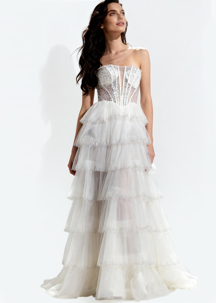 Jovani 47290 Strapless Neckline Evening Gown