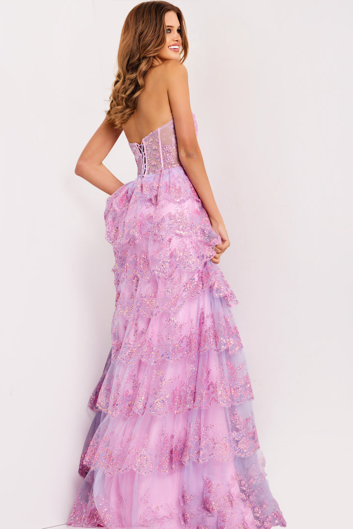 Jovani 47294 Strapless A-Line Tiered Layers Prom Dress