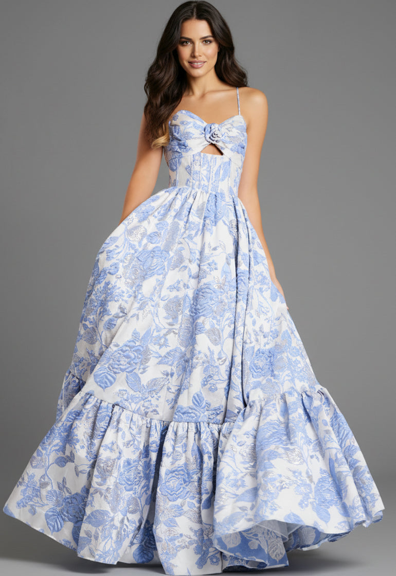 Jovani 47328 Floral Jacquard Ballgown Skirt Evening Gown