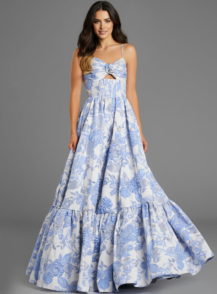 Jovani 47328 Floral Jacquard Ballgown Skirt Evening Gown