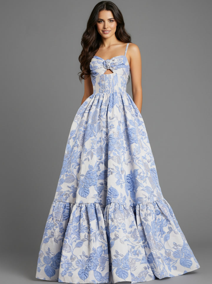 Jovani 47328 Floral Jacquard Ballgown Skirt Evening Gown