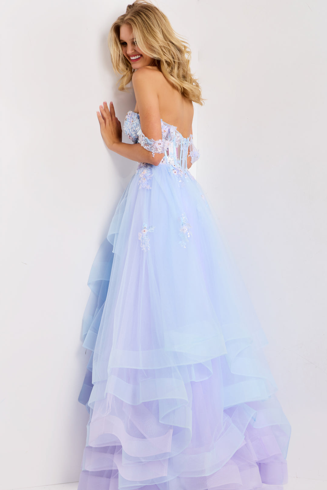 Jovani 47427 Off-Shoulder Floral Ballgown Evening Gown