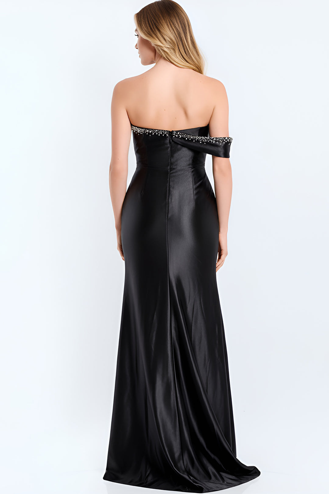 Jovani 47607 Beaded Illusion Cutout With Thigh-High Slit Prom Dress