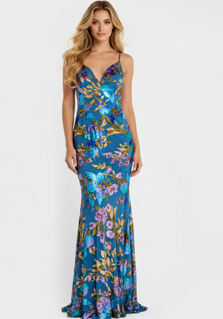 Jovani 47655 Fitted Sheath Silhouette Evening Gown