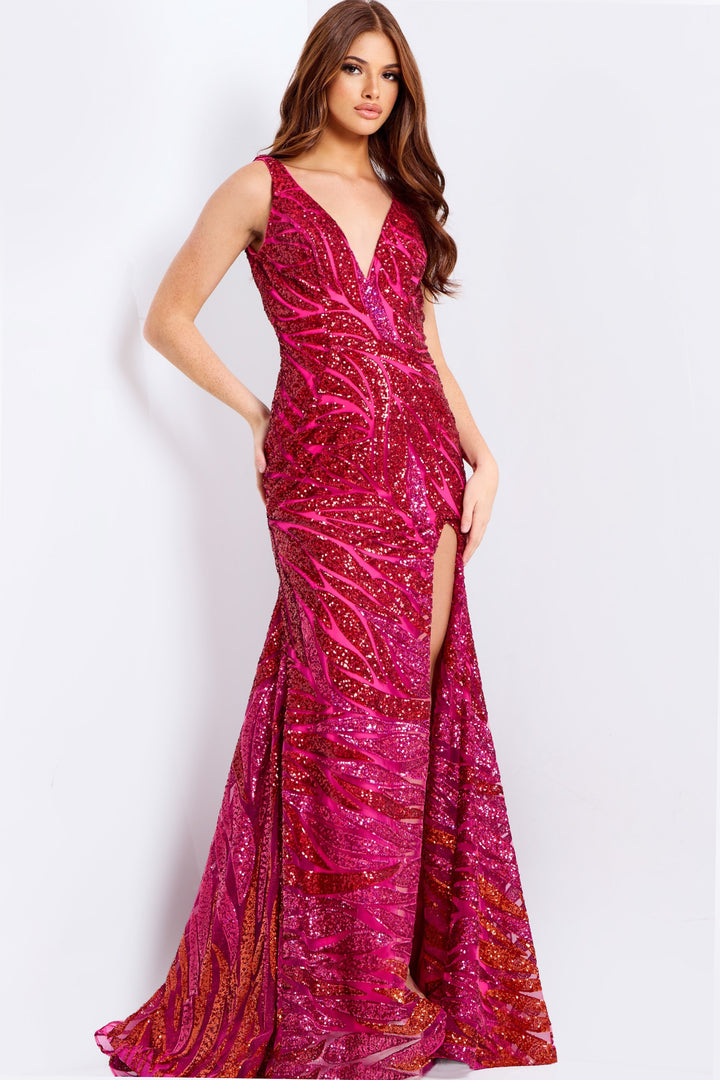 Jovani 47682 Plunging V-Neckline Evening Gown