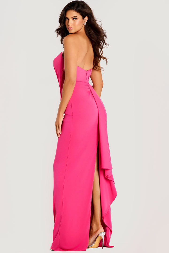 Jovani 47831 Column Silhouette And Back Slit Evening Gown