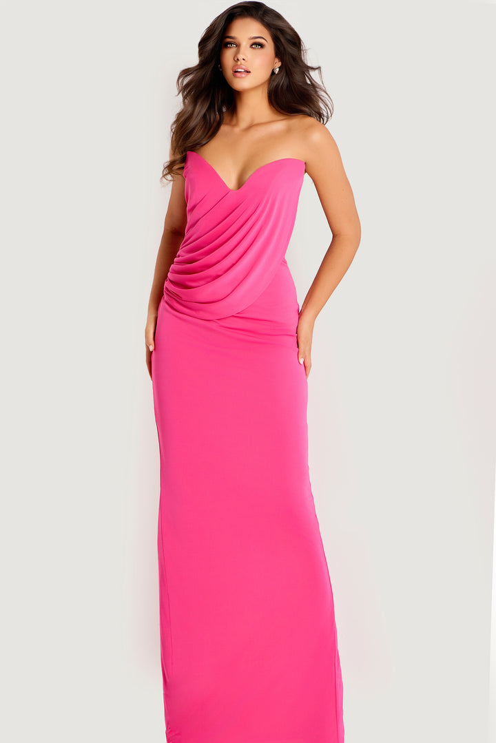 Jovani 47831 Column Silhouette And Back Slit Evening Gown