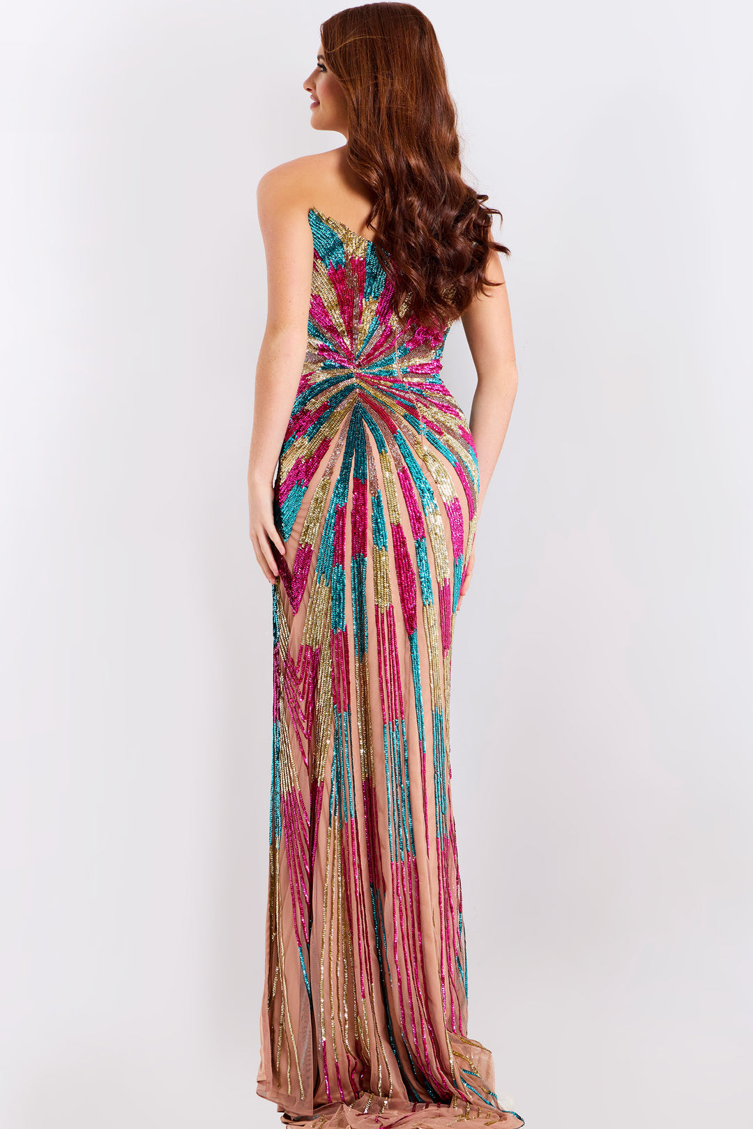 Jovani 47832 Multicolor Sequin Sheath Prom Dress