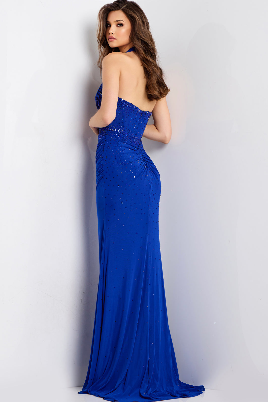 Jovani 48373 Evening Gown With Halter Neckline And Beading