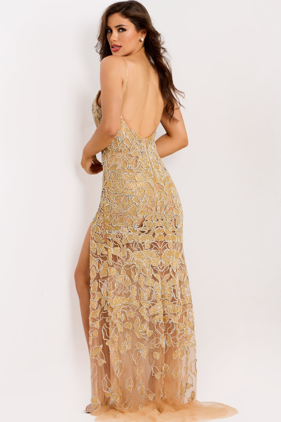 Jovani 48509 Evening Gown With Plunging V-Neckline