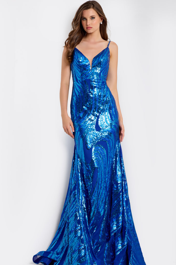 Jovani 48518 Backless Prom Dress With V-Neckline