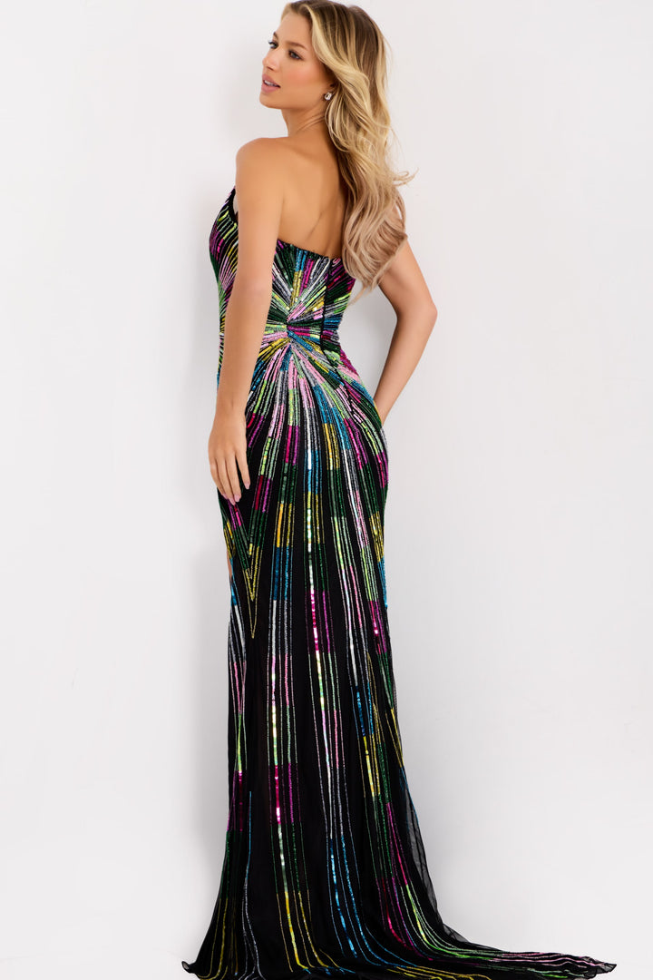 Jovani 48564 Evening Gown With V-Neckline And Sequin Detail