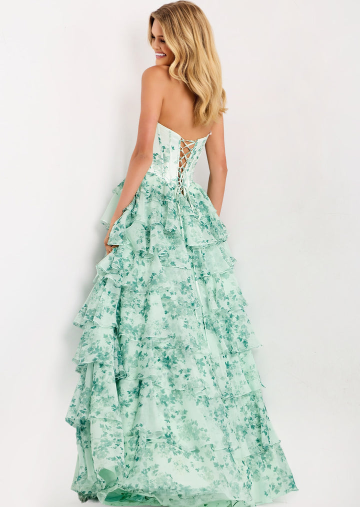 Jovani 48772 Evening Gown Sweetheart Corset Floral Ballgown