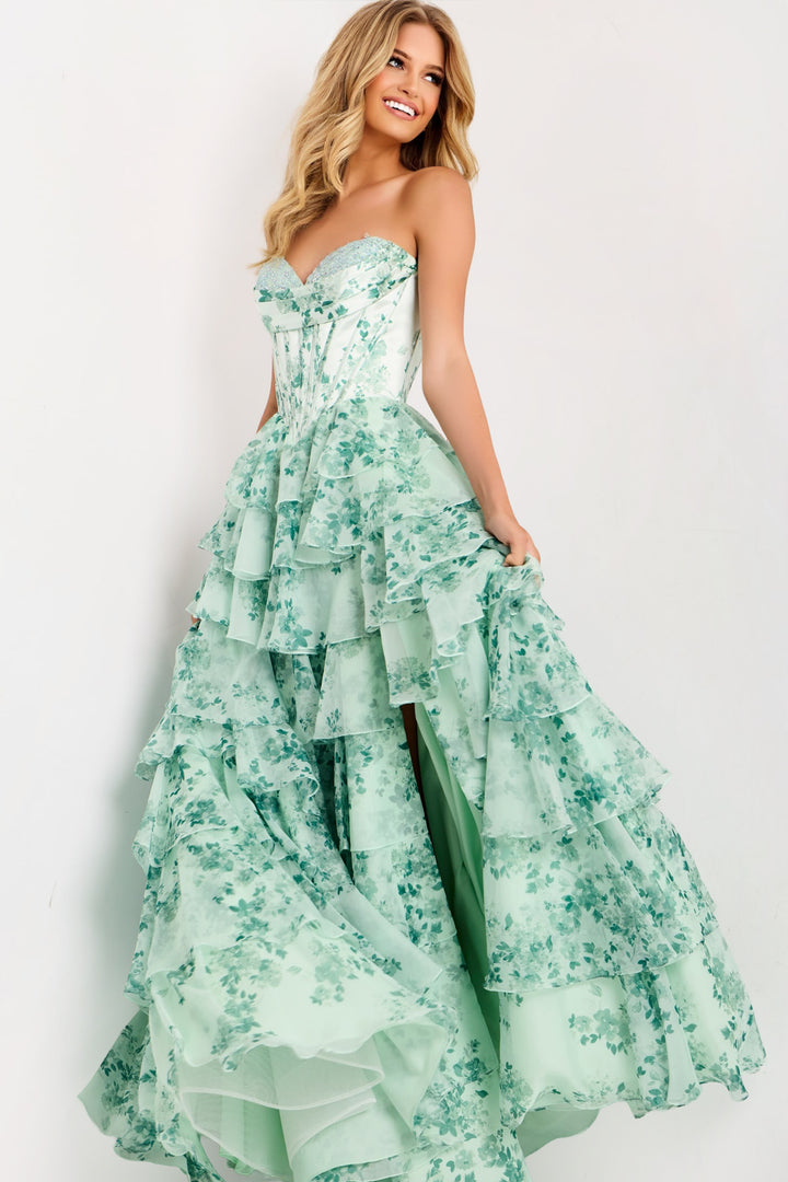 Jovani 48772 Evening Gown Sweetheart Corset Floral Ballgown