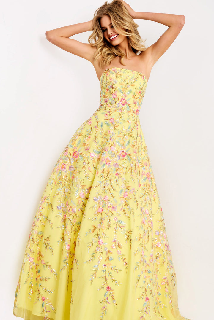 Jovani 49070 Evening Gown With Strapless Neckline