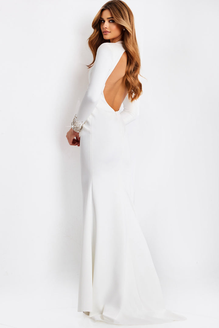 Jovani 49126 High Neck Beaded Cuff Prom Dress