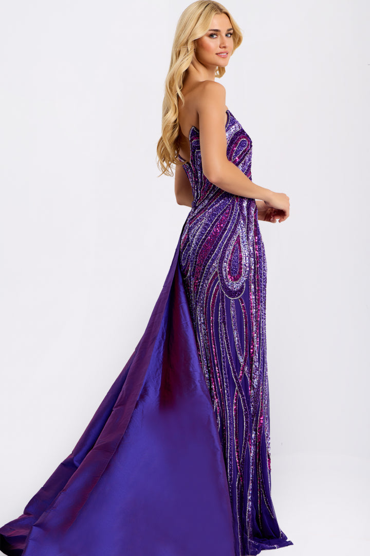 Jovani 49226 Sequin Prom Dress With Deep V Neckline