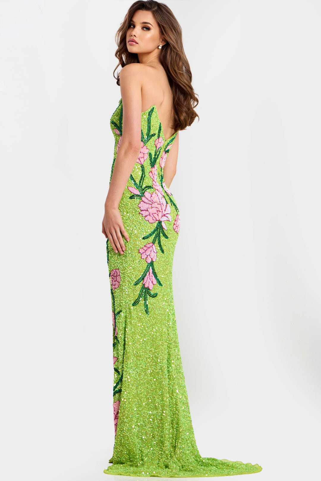 Jovani 49231 Evening Gown With High Slit Fitted Silhouette