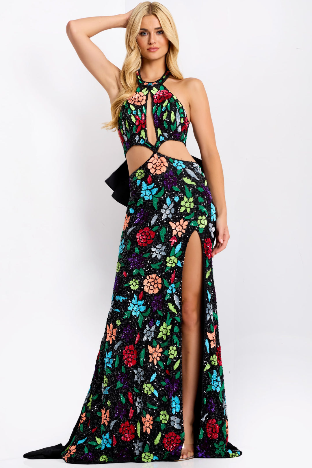 Jovani 49251 Evening Gown With Halter Neckline And Sequins