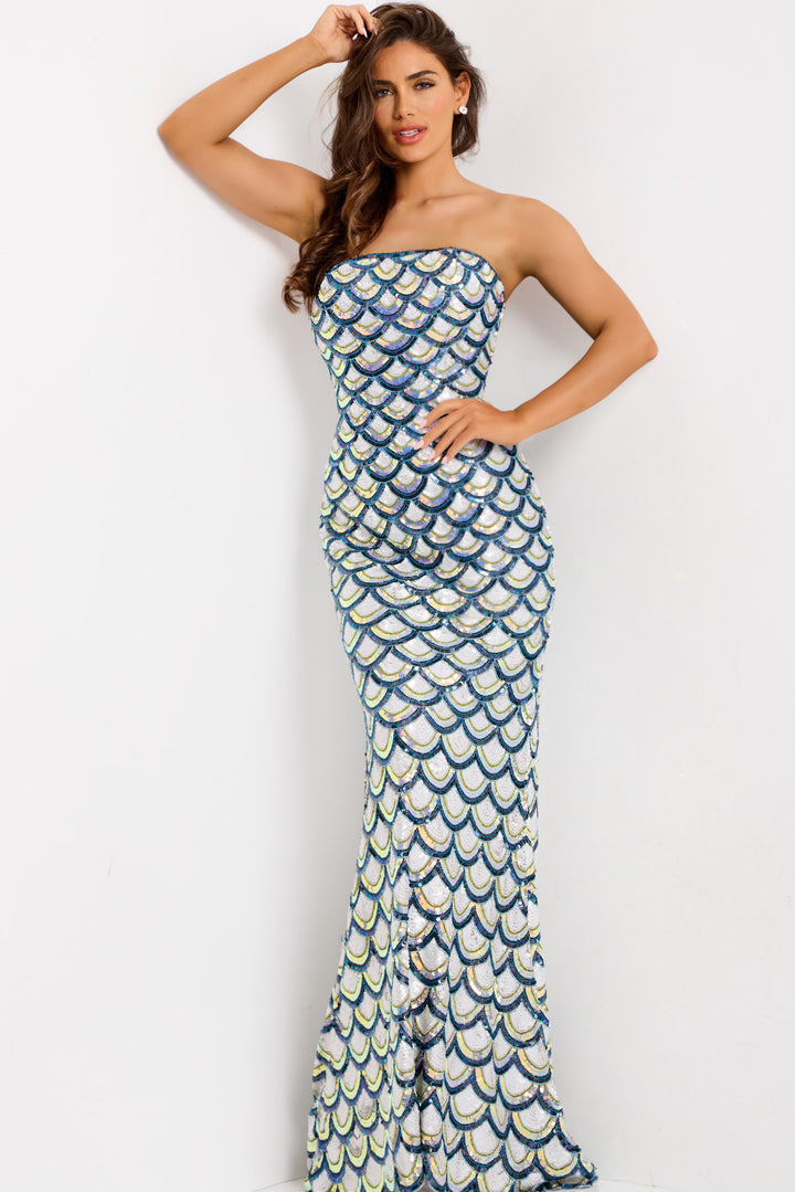 Jovani 49260 Evening Gown With Strapless Fitted Silhouette
