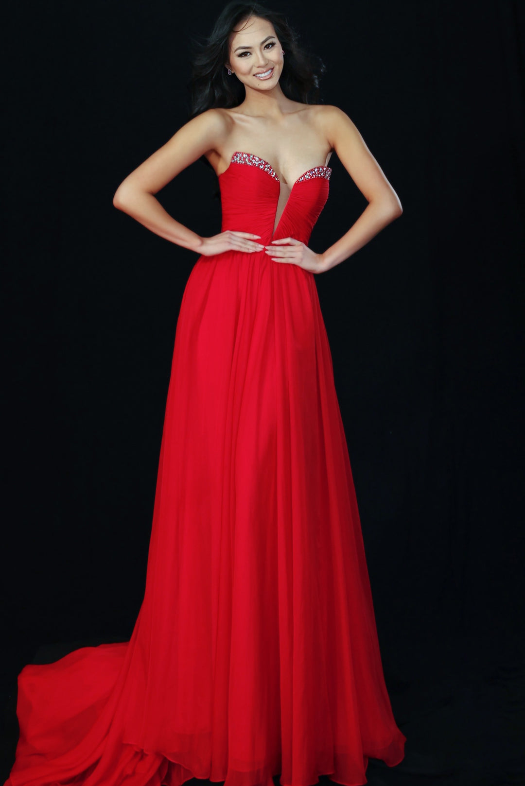 Jovani 49422 Evening Gown With Plunging Neckline