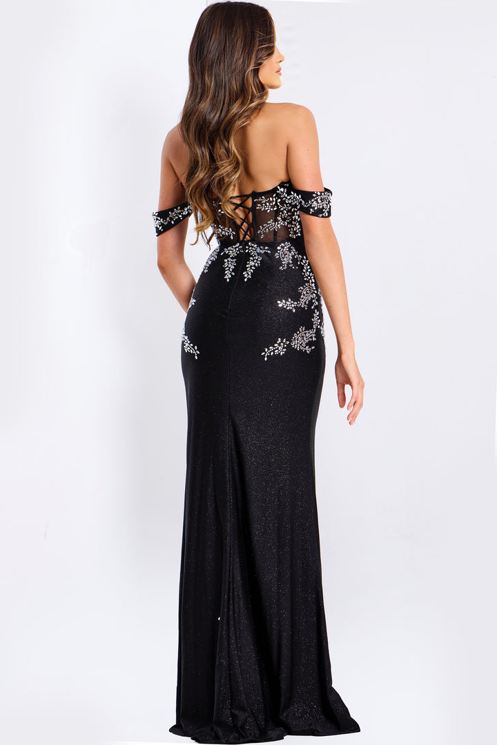 Jovani 49659 Off Shoulder Evening Gown With Fitted Silhouette