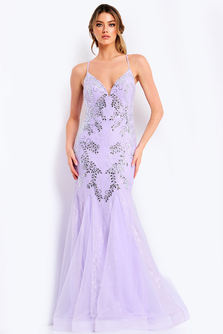 Jovani 49660 Mermaid Beaded Prom Dress With V Neckline