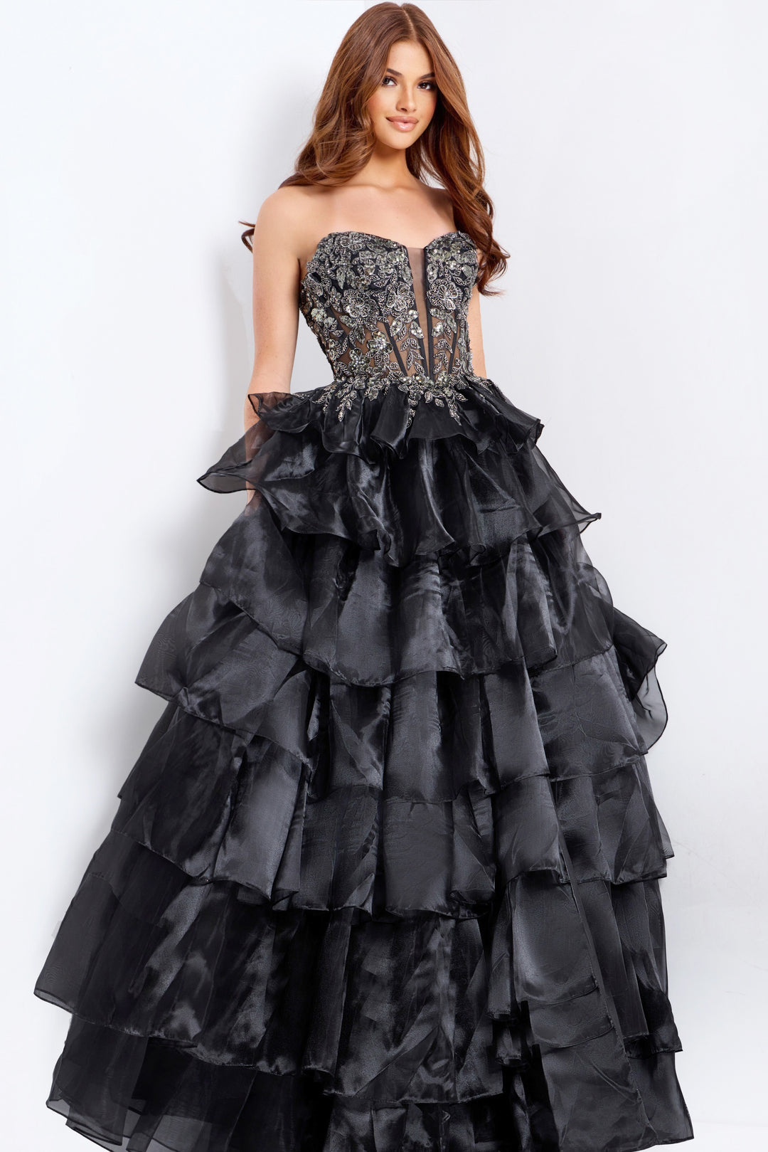 Jovani 50259 Evening Gown With Plunging Sweetheart Neckline